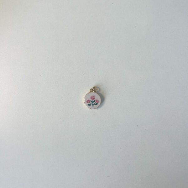 White Rose Medallion Charm